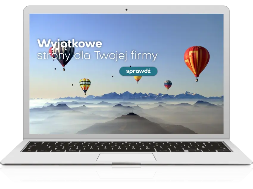 Projekt strony internetowej na laptopie